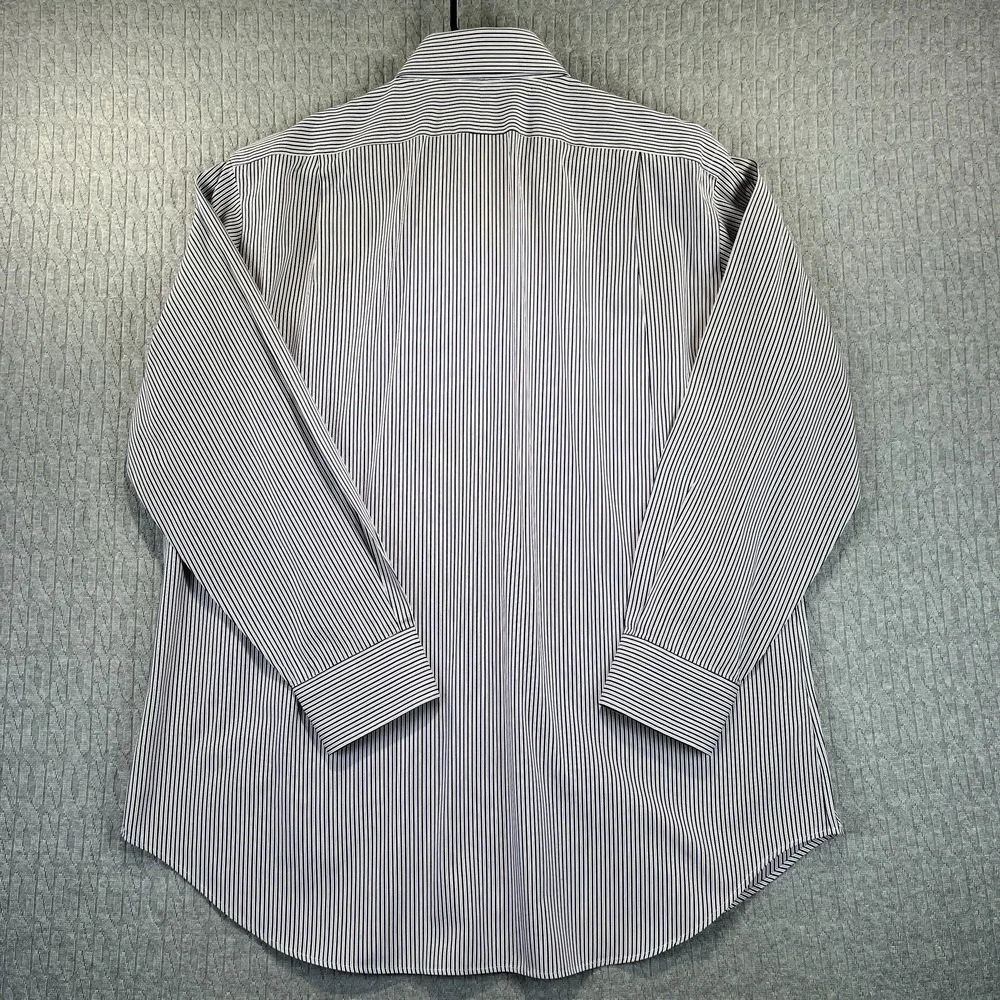 Vintage‎ Polo Ralph Lauren Button Up Men (L) 16.5 Blue White Regent Classic Fit